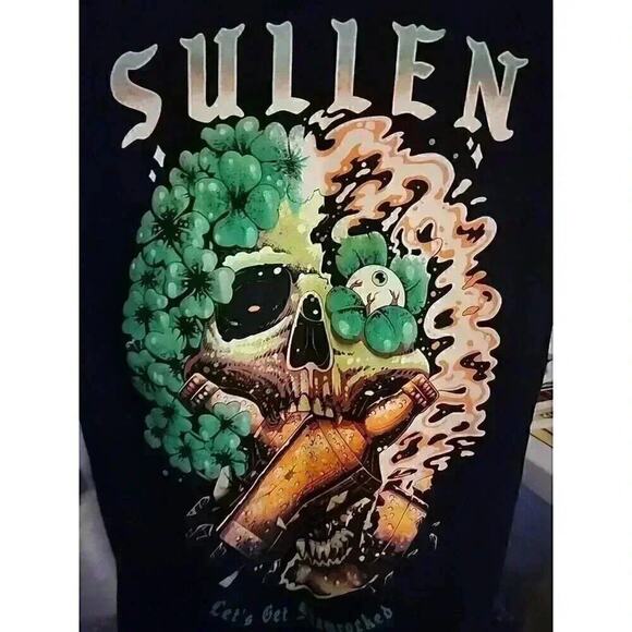 Sullen Men's Get Shamrocked Standard Black Short Sleeve Shirt Sz S CR6 Excellent - Picture 1 of 7